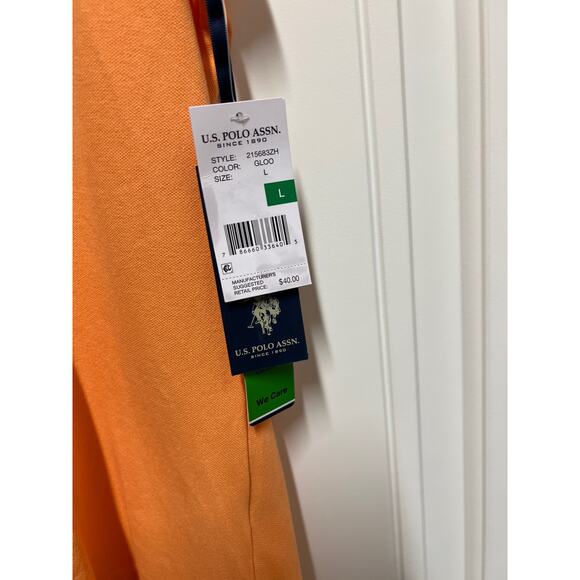 US Polo Assn Polo Tank top Orange Womens Large NWT - Picture 3 of 4